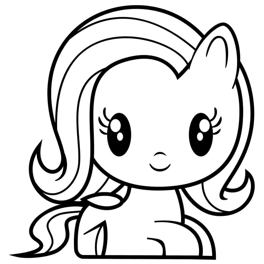 Desenho de Fluttershy Kawaii para Colorir