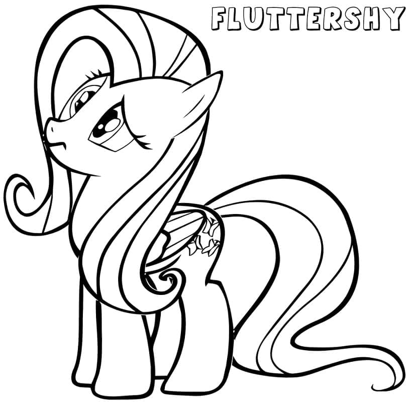 Desenho de Fluttershy Muito Fofa para Colorir