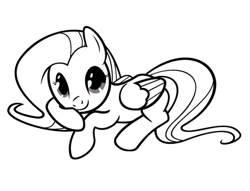 Desenho de Fluttershy para Crianças de 1 Ano para Colorir