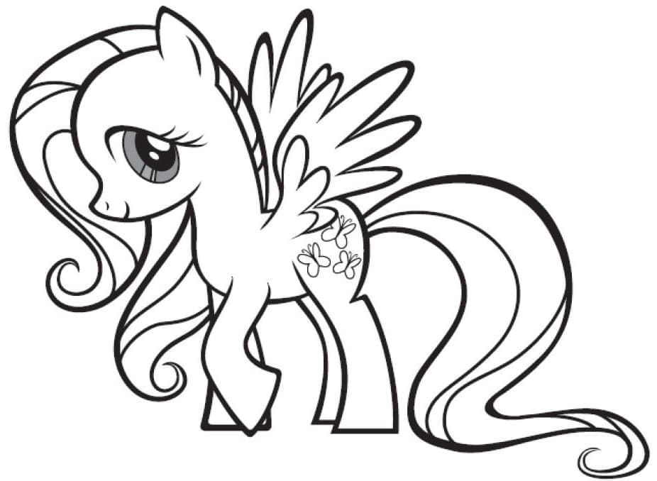Desenho de Fluttershy para Crianças de 2 Ano para Colorir