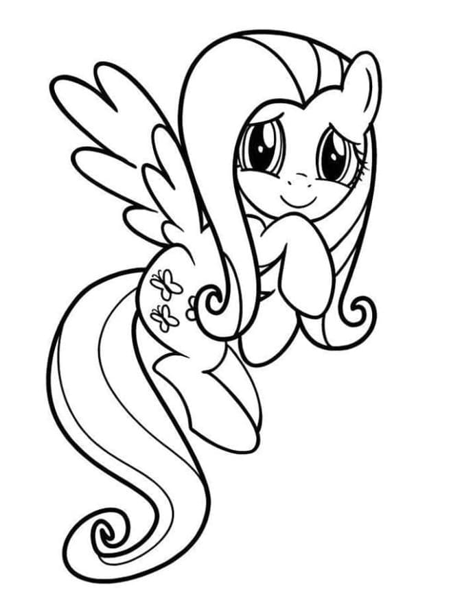 Desenho de Fluttershy para Crianças de 3 Ano para Colorir