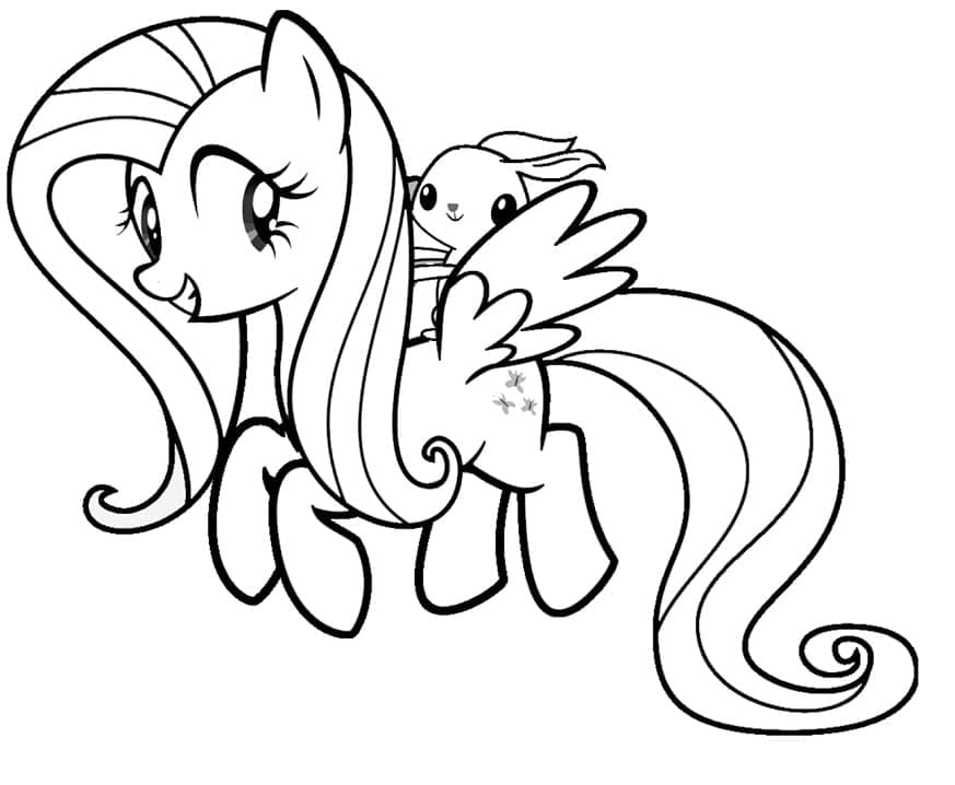 Desenho de Fluttershy para Crianças de 4 Ano para Colorir