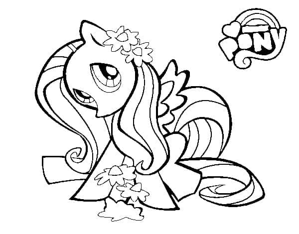 Desenho de Fluttershy para Crianças de 5 Ano para Colorir