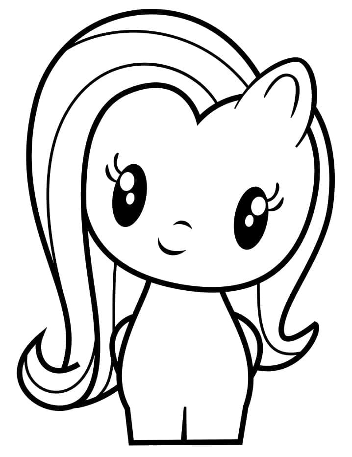 Desenho de Fluttershy Simples para Colorir