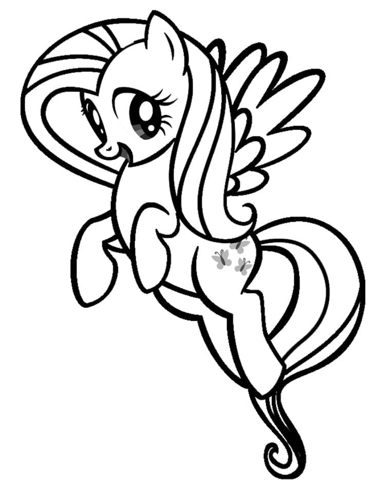 Desenho de Fluttershy Voadora para Colorir