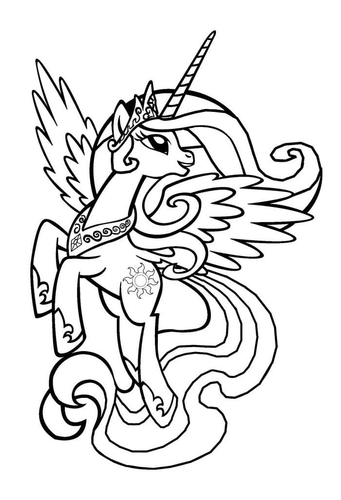 Desenho de Linda Princesa Celestia para Colorir