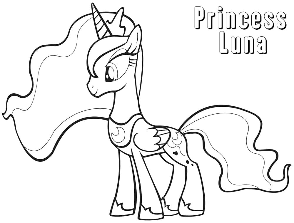 Desenho de Linda Princesa Luna para Colorir