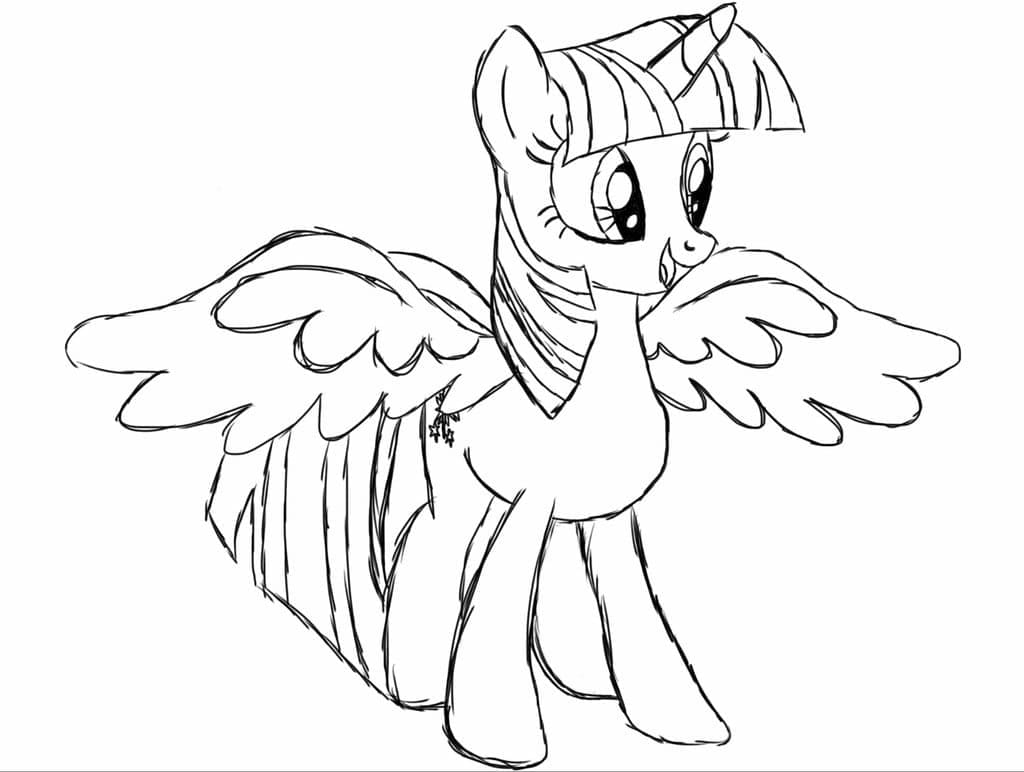 Desenho de Linda Twilight Sparkle para Colorir