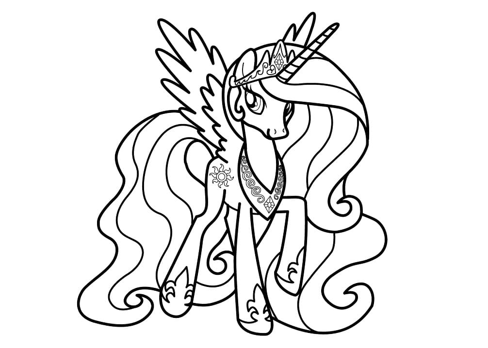 Desenho de My Little Pony Princesa Celestia para Colorir