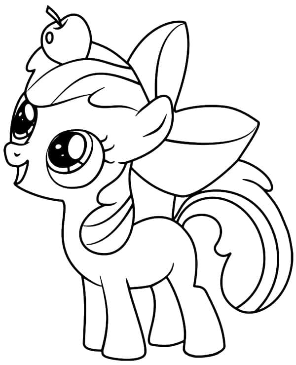 Desenho de Pequena Applejack para Colorir