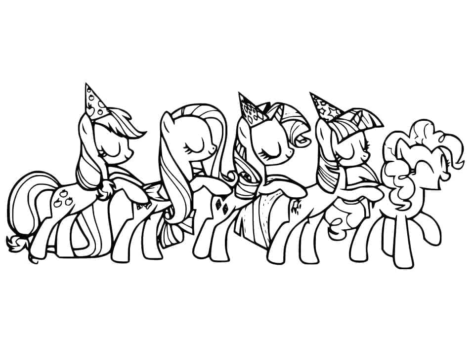 Desenho de Personagens de My Little Pony para Colorir