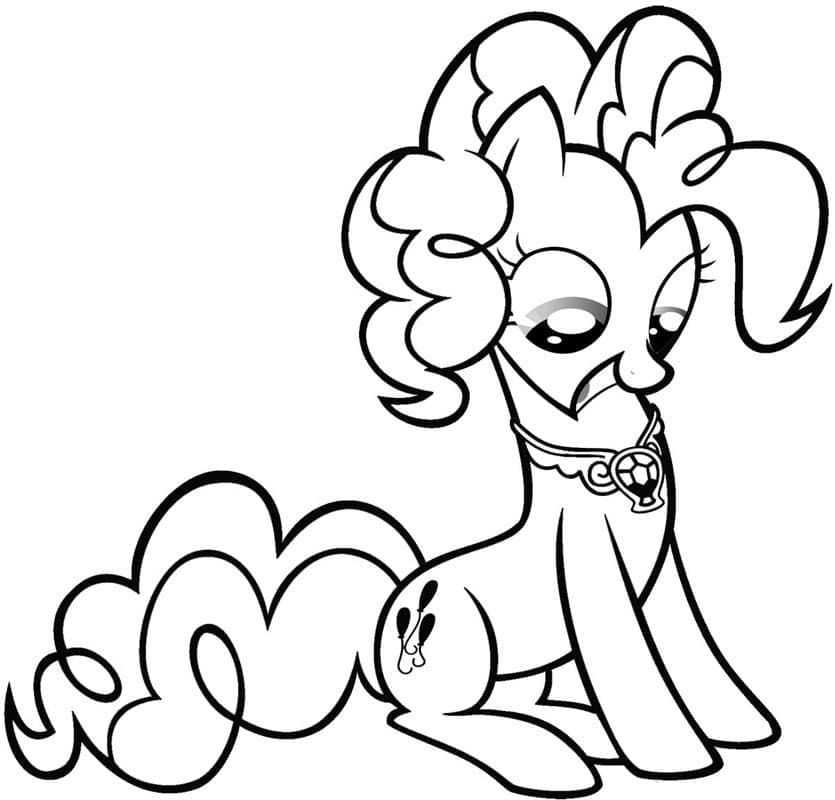 Desenho de Pinkie Pie com Colar para Colorir