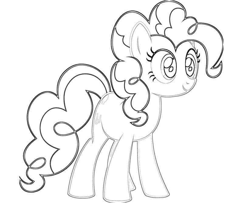 Desenho de Pinkie Pie Fácil para Colorir