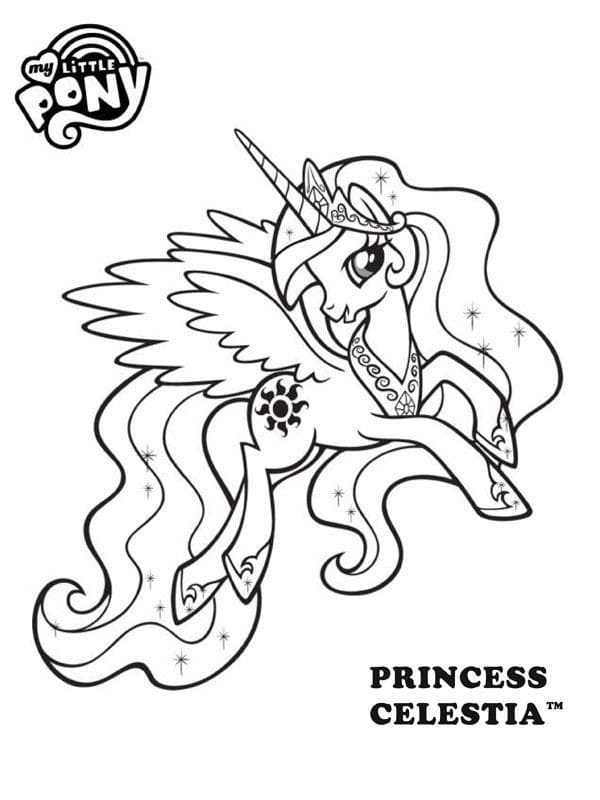 Desenho de Princesa Celestia de My Little Pony para Colorir