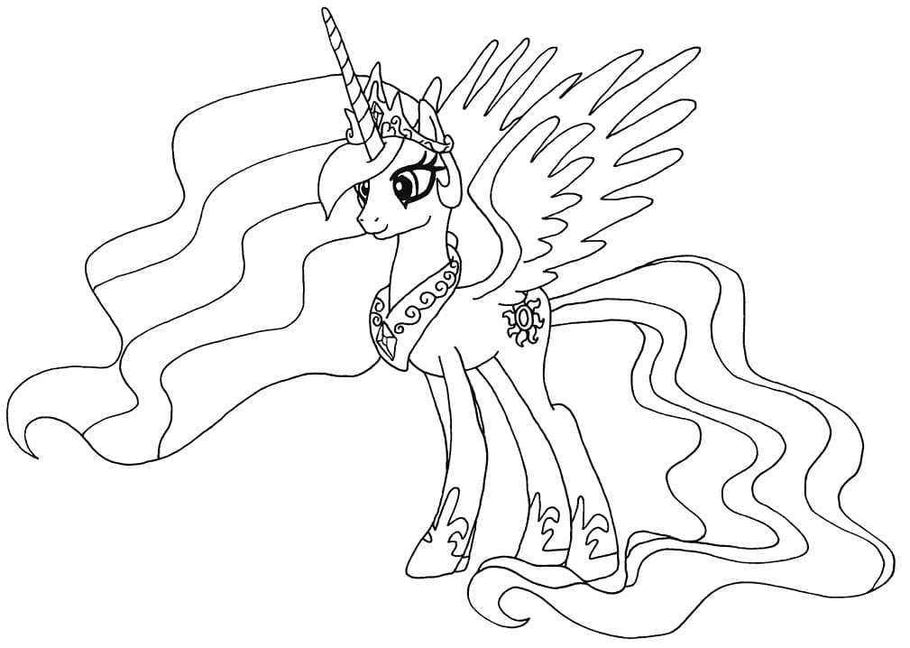 Desenho de Princesa Celestia My Little Pony para Colorir