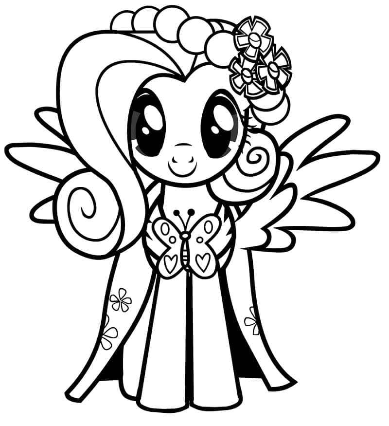 Desenho de Princesa Fluttershy para Colorir