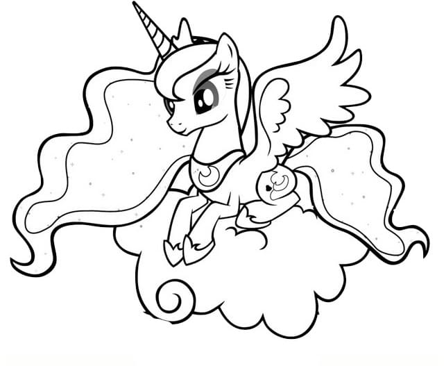 Desenho de Princesa Luna Muito Fofa para Colorir