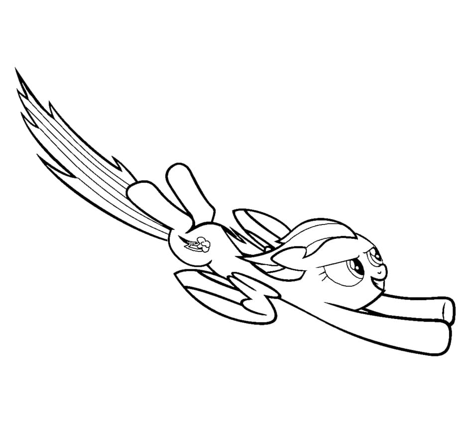 Desenho de Rainbow Dash Infantil para Colorir