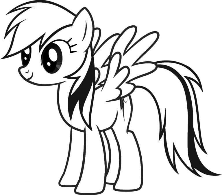 Desenho Rainbow Dash Sorrindo para Colorir