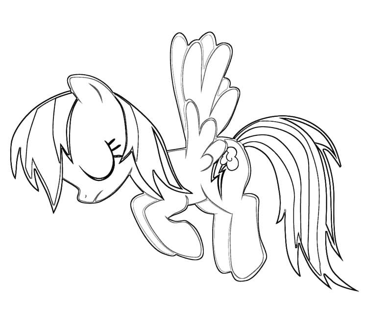Desenho Rainbow Dash Triste para Colorir