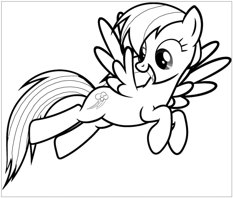 Desenho Rainbow Dash Voando para Colorir