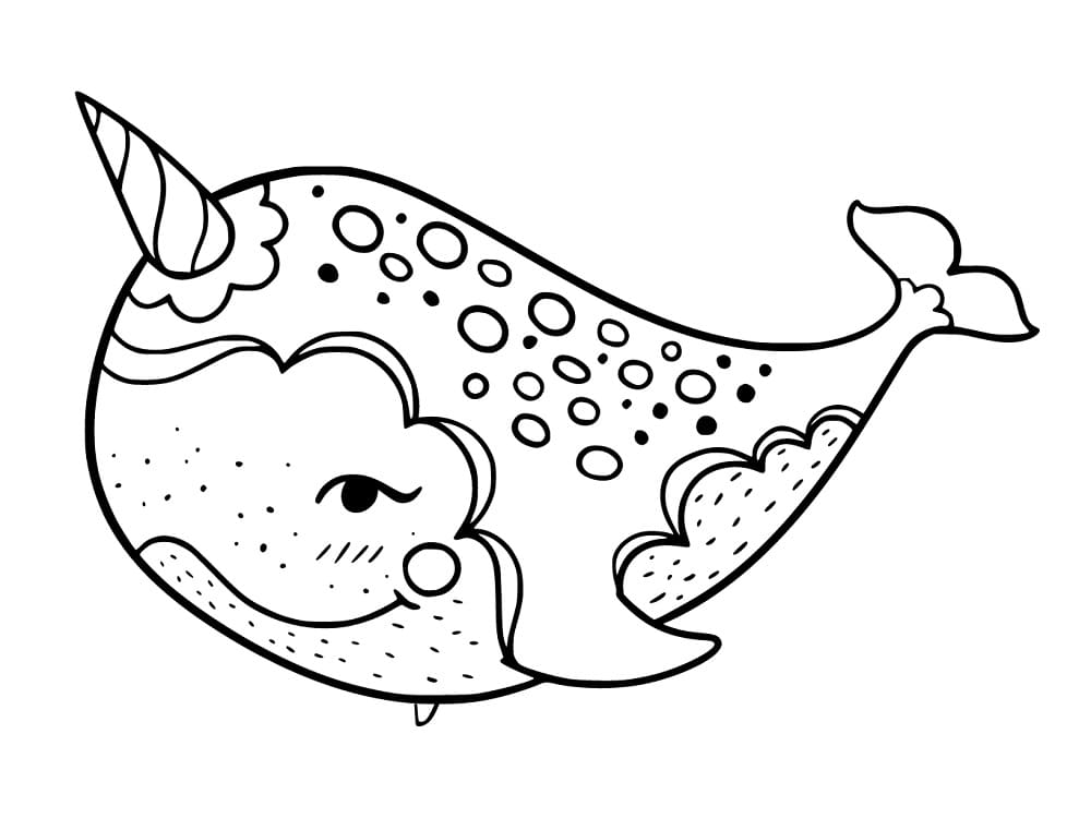 Desenho De Adoravel Narval Para Colorir