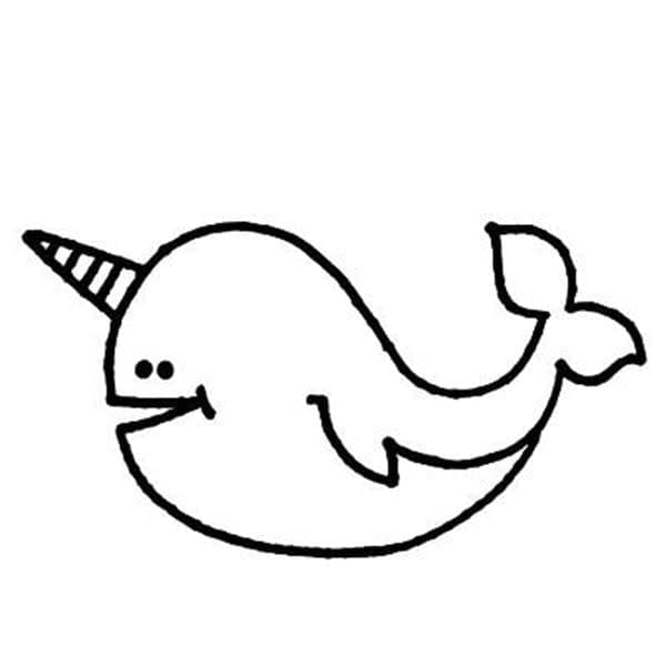 Desenho De Narval Engracado Para Colorir