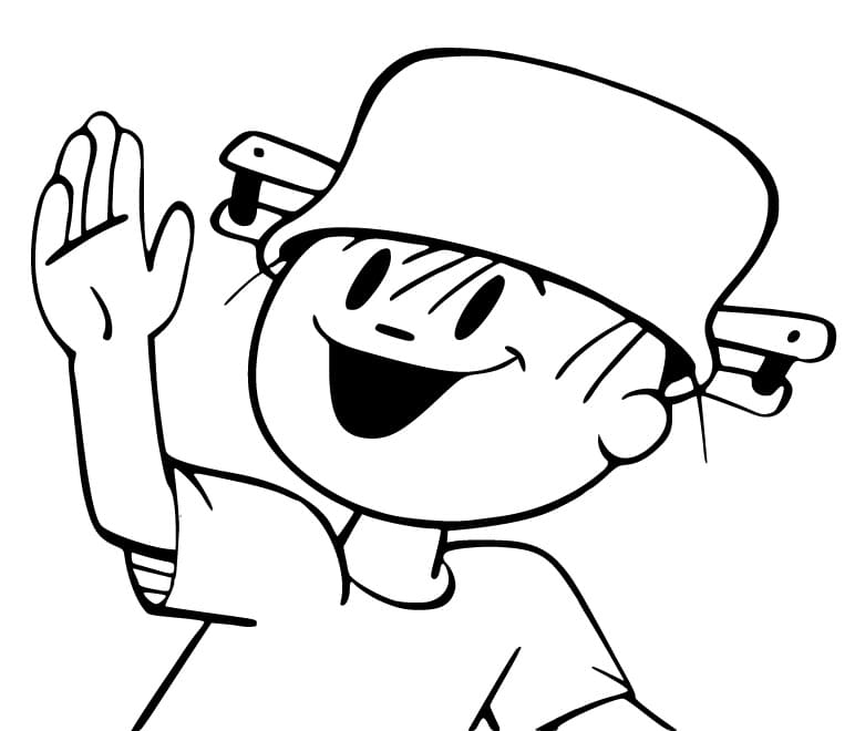 Desenho de Menino Maluquinho Amigável para Colorir