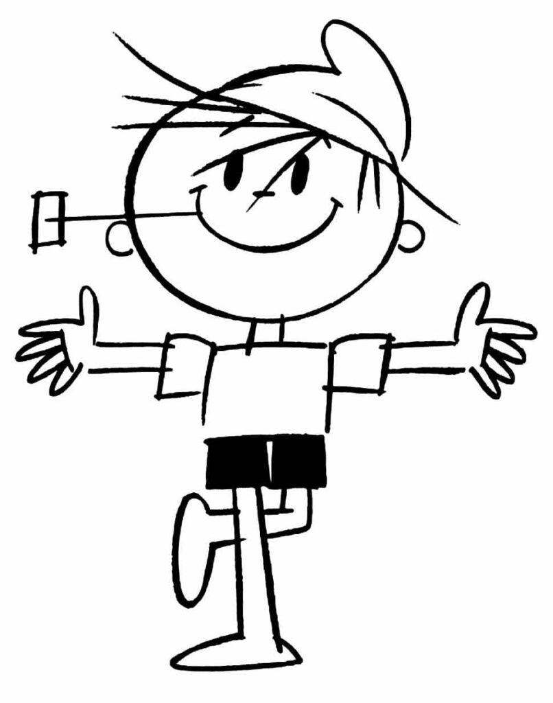 Desenho de Menino Maluquinho Sorridente para Colorir