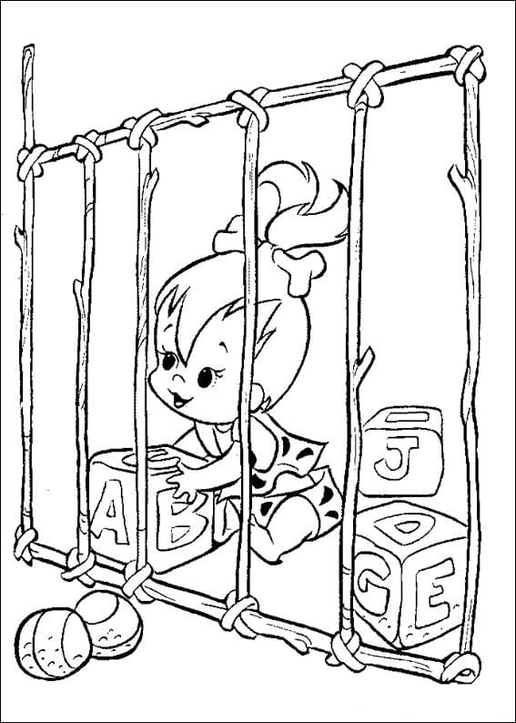 Desenho Pedrita Flintstone para Colorir