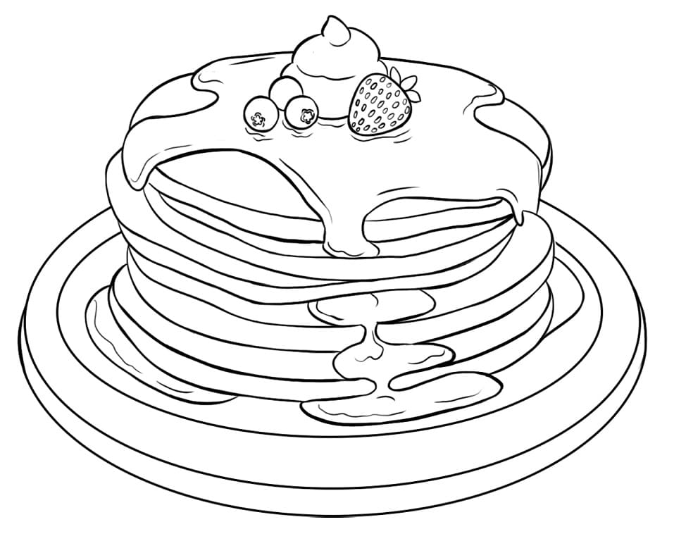 Desenho Panqueca com Mel para Colorir