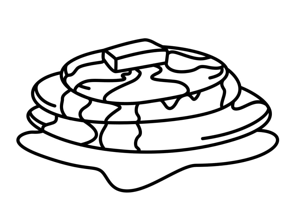 Desenho Panqueca Fácil para Colorir