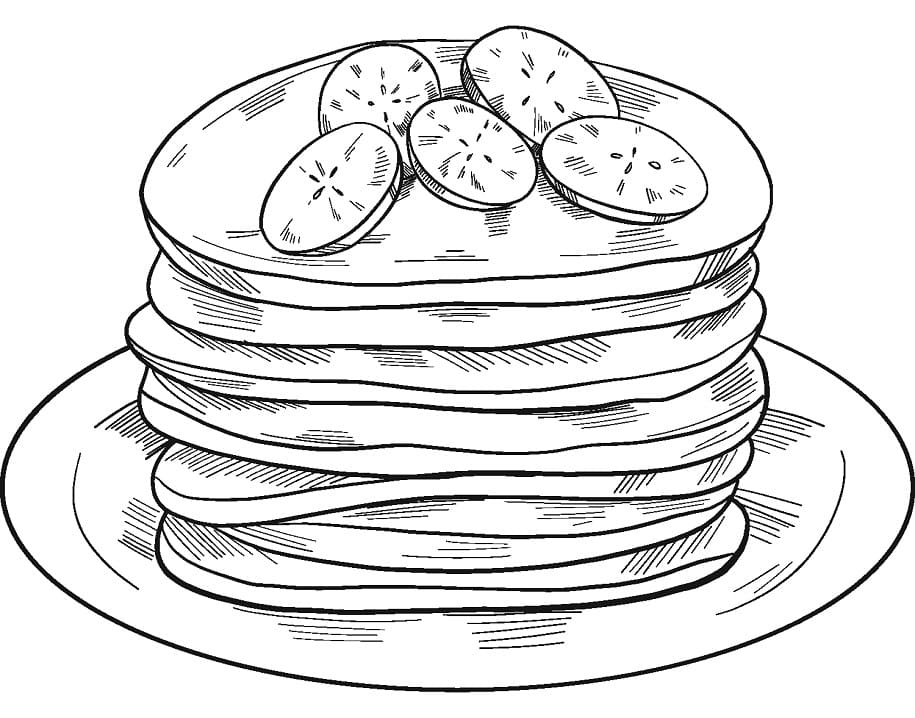 Desenho Panqueca Kawaii para Colorir