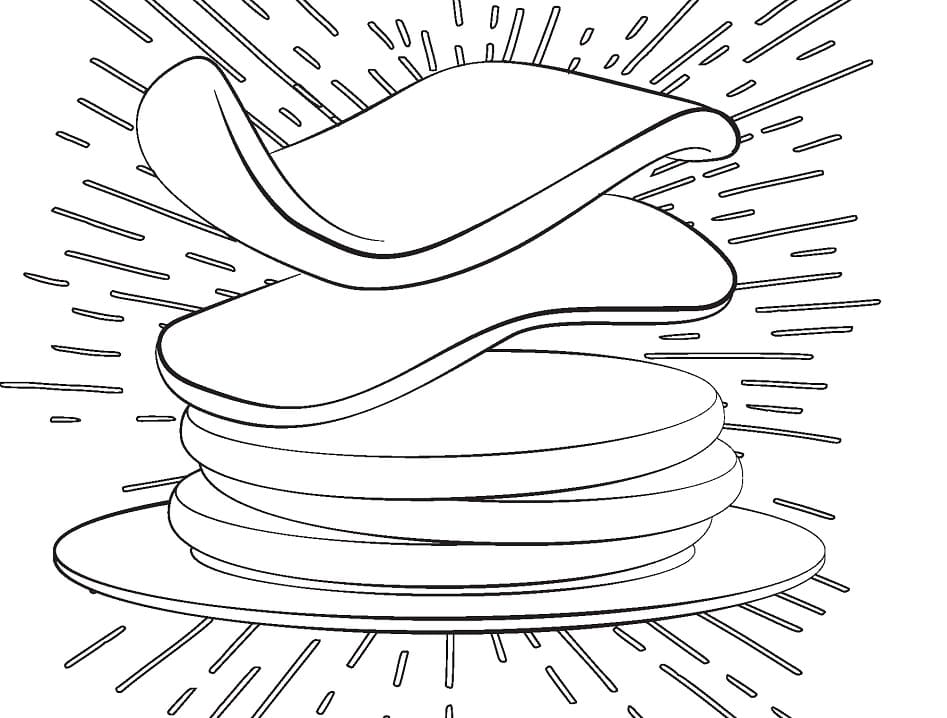 Desenho Panqueca para Colorir Giz de Cera