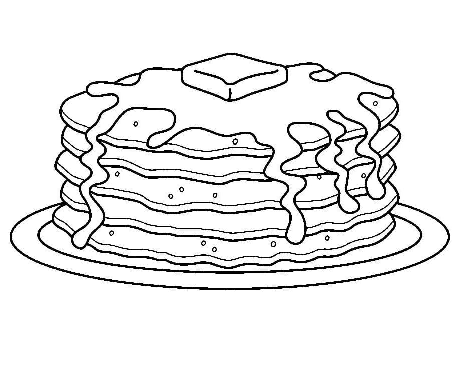 Desenho Panqueca para Colorir Lápis de Cor