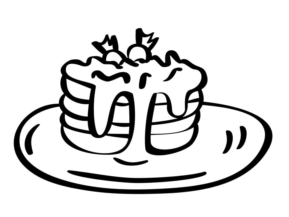 Desenho Panqueca Simples para Colorir