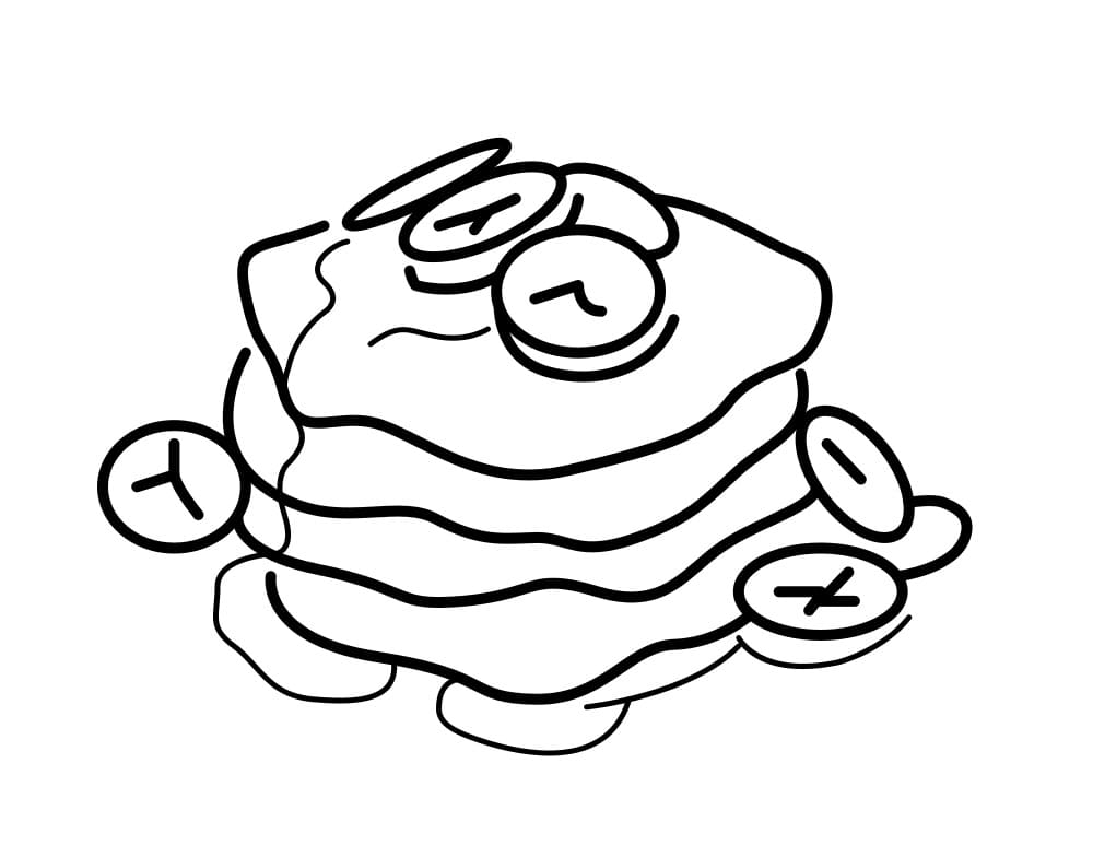 Desenho Panquecas de Banana para Colorir