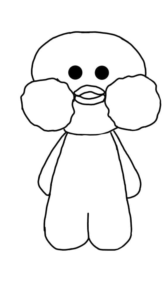 Desenho de Paper Duck Fofo para Colorir