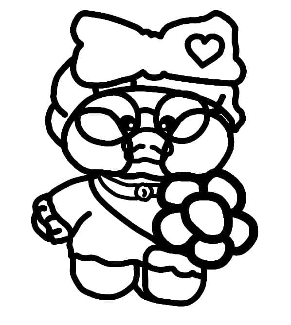 Desenho de Pato Lalafanfan Imprimivel Grátis para Crianças para Colorir