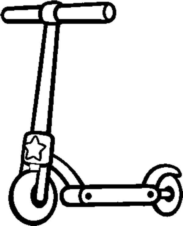 Desenho de Patinete Infantil para Colorir