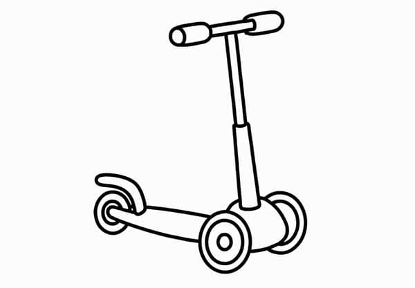 Desenho de Patinete Simples para Colorir