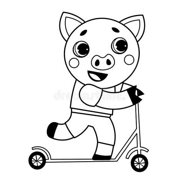 Desenho Patinete Imprimivel para Pintar