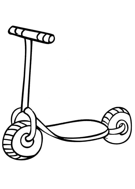 Desenho Patinete Infantil para Colorir