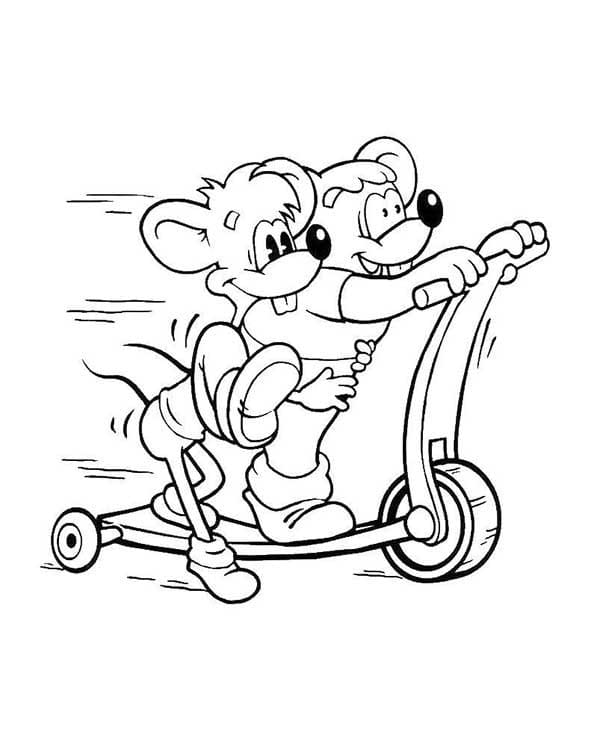 Desenho Patinete Simples para Colorir