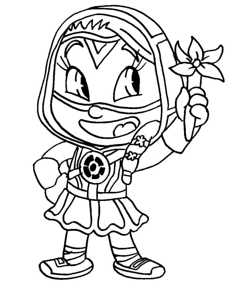 Desenho de Treena Patrulheiros em Ação para Colorir