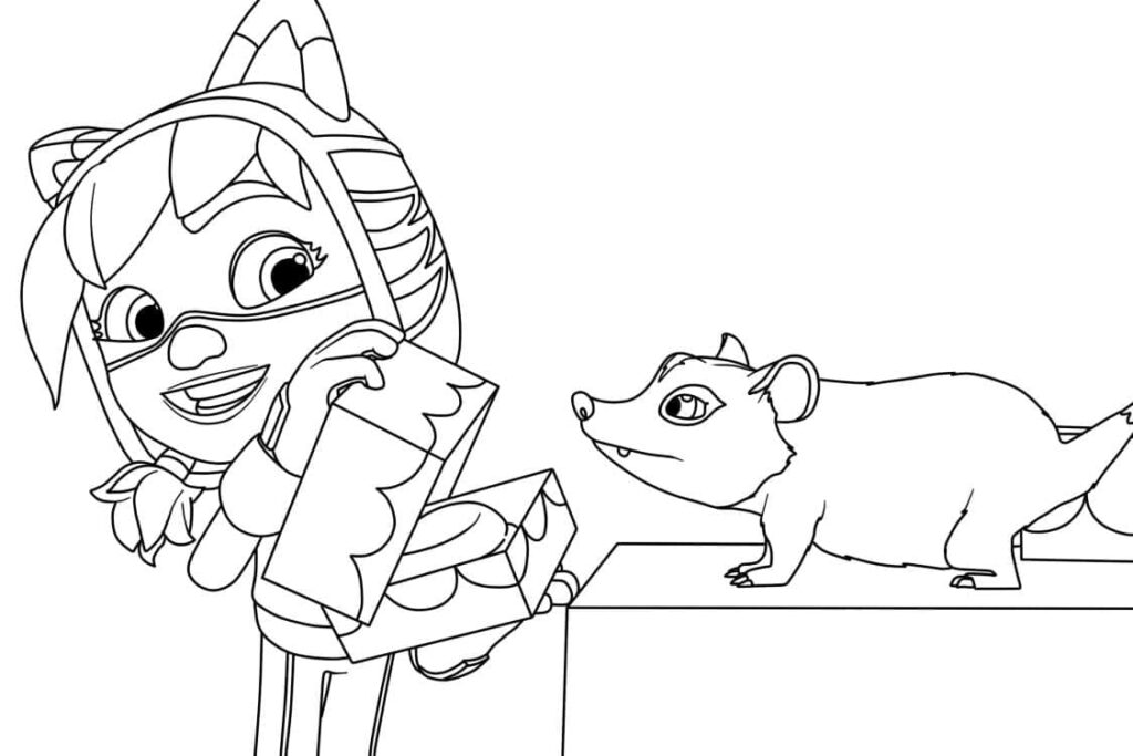 Desenho de Wren Patrulheiros em Ação para Colorir