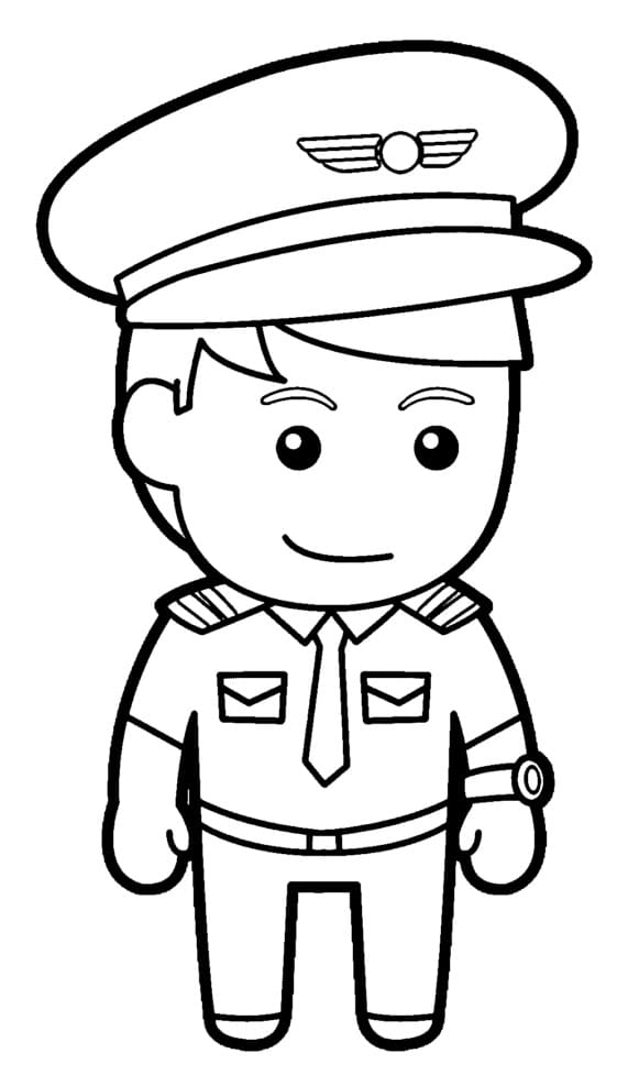 Desenho Pequeno Piloto para Colorir