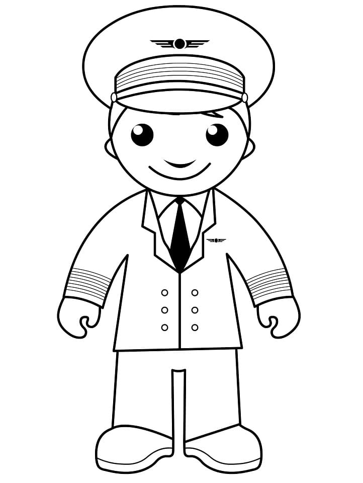Desenho Piloto de Desenho Animado para Colorir