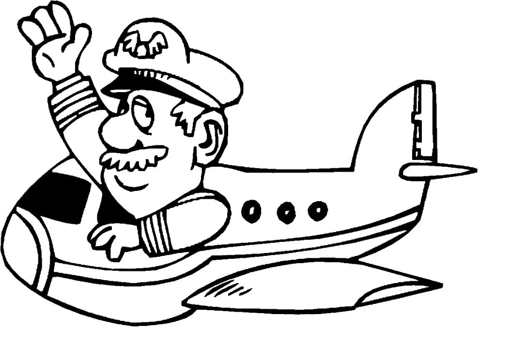 Desenho Piloto Engraçado para Colorir