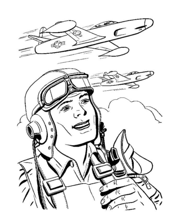Desenho Piloto Sorrindo para Colorir